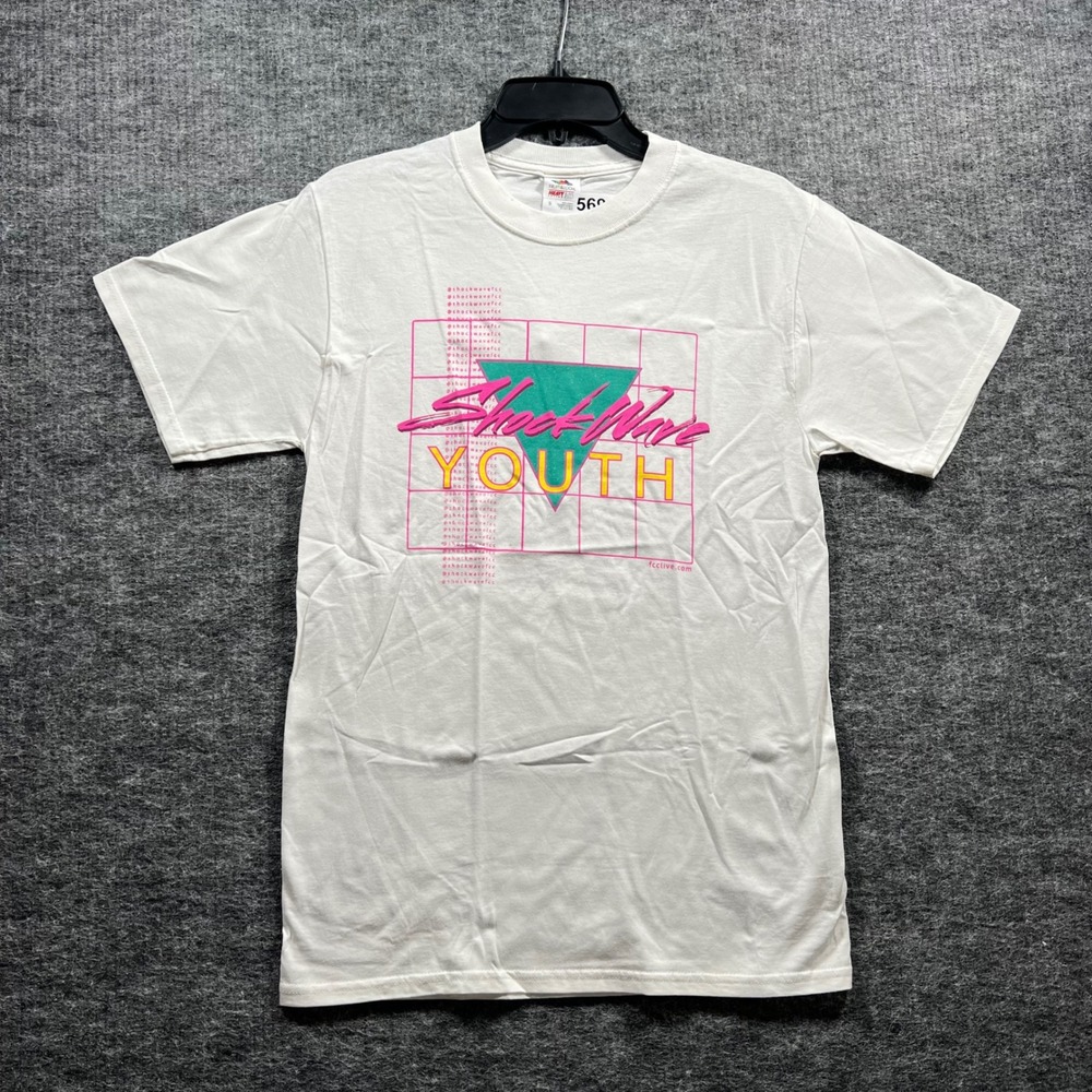 Fruit of the Loom ShockWave Youth Graphic T-Shirt White Mens Small